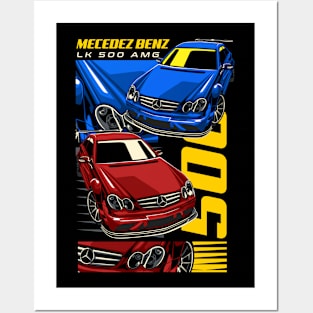 Retro Mercedes-Benz CLK 500 Posters and Art